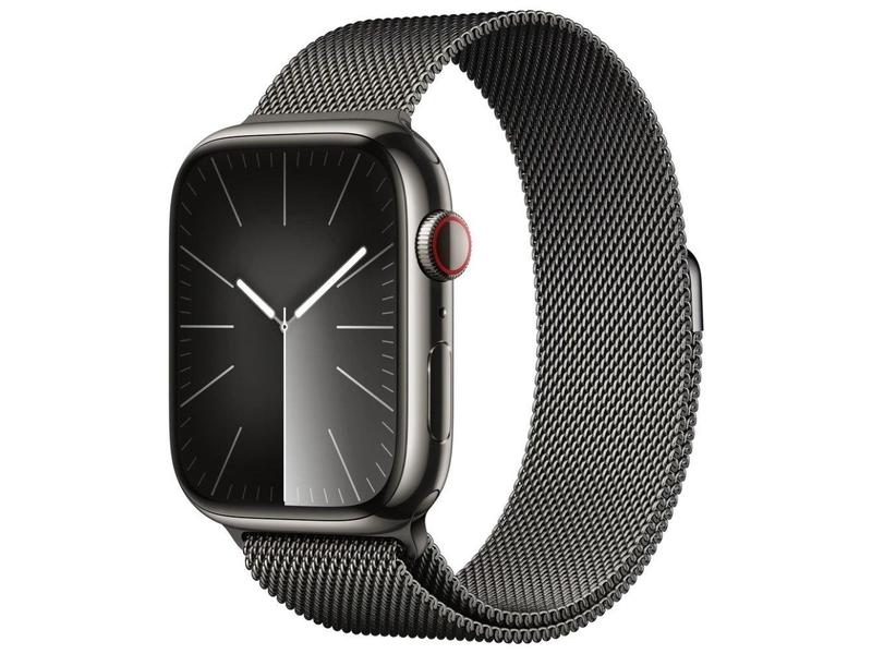 Chytré hodinky APPLE Watch Series 9 Cellular 45mm Grafitová ocel s grafitovým milánským tahem
