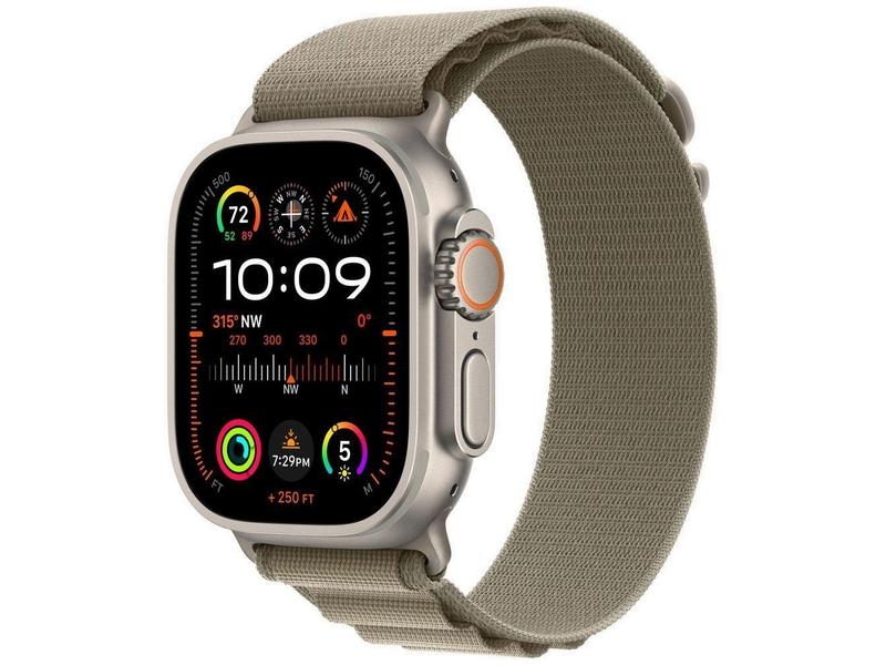 Chytré hodinky APPLE Watch Ultra 2 49mm titanová s olivovým alpským tahem L