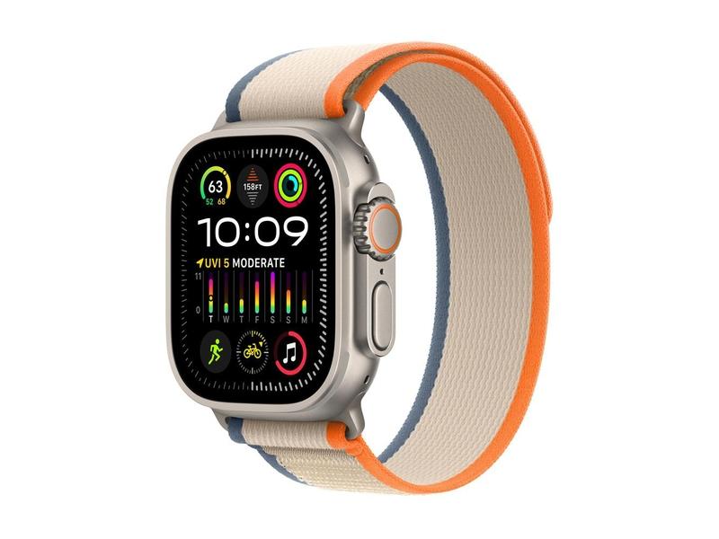 Chytré hodinky APPLE Watch Ultra 2 49mm titanová s oranžovobéžovým trailovým tahem M/L