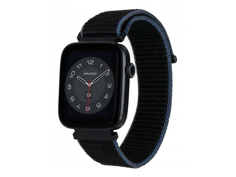 Chytré hodinky ARMODD Squarz 9 Pro Black-9014 s černým nylonovým řemínkem + silikonový řemínek, černé (Black)