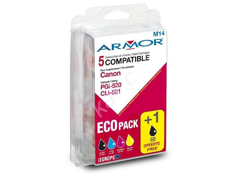 Inkoustová náplň ARMOR kompatibilní cartridge s Canon IP3600 multipack (CLI521), cmyk
