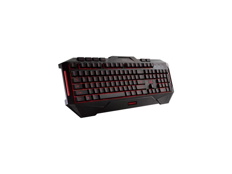 Herní klávesnice ASUS Hard bundle CERBERUS COMBO keyboard CZ layout + Cerberus headset V2 RED, černá (black)