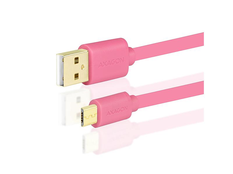  AXAGON HQ Micro USB kabel 1m, 2A, růžový (pink)