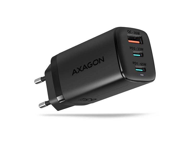 Nabíječka do sítě AXAGON ACU-DPQ65, GaN 65W, černý (black)