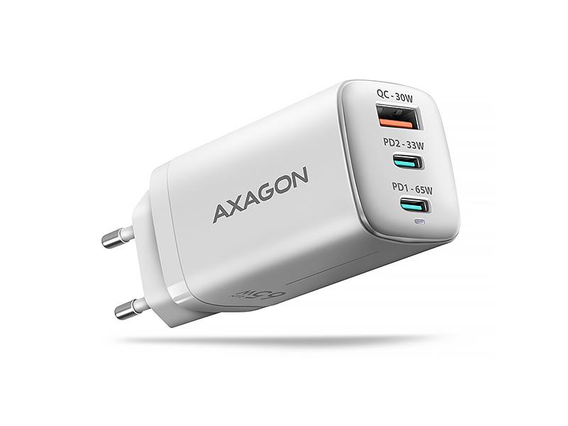 Nabíječka do sítě AXAGON ACU-DPQ65W, GaN 65W, bílý (white)