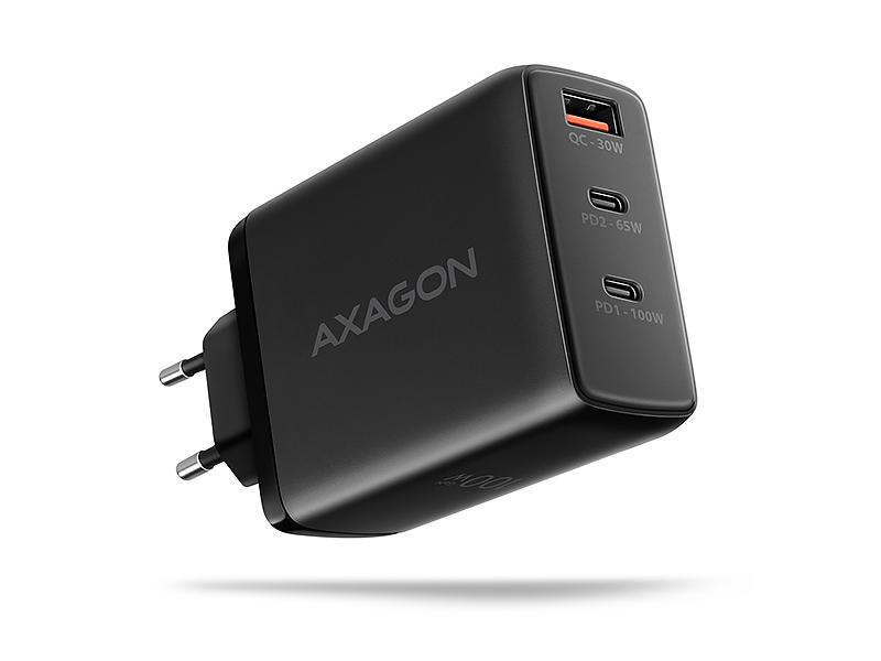 Nabíječka do sítě AXAGON ACU-DPQ100, GaN 100W, černý (black)