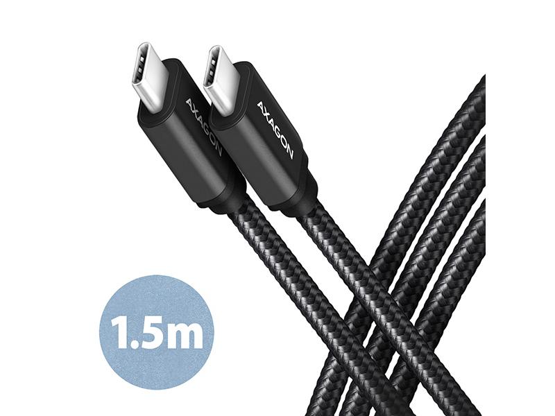 Datový kabel AXAGON BUCM3-CM15AB USB-C 1,5m  60W, černý (black)