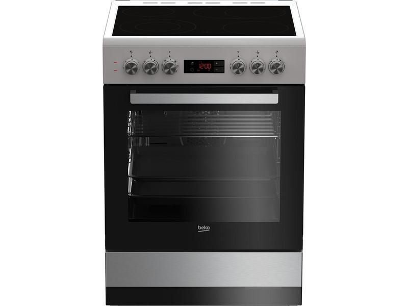Sporák elektrický se sklokeramickou deskou BEKO FSM 67320GXS, nerez