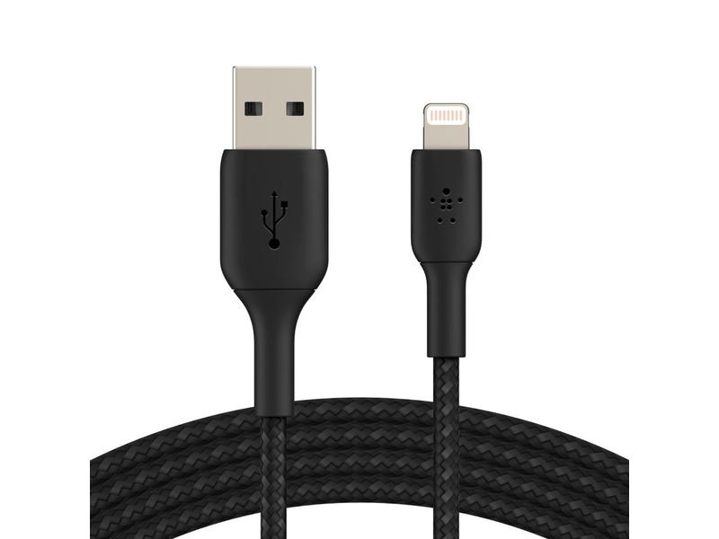 BELKIN kabel oplétaný USB-A - Lightning, černý (black)