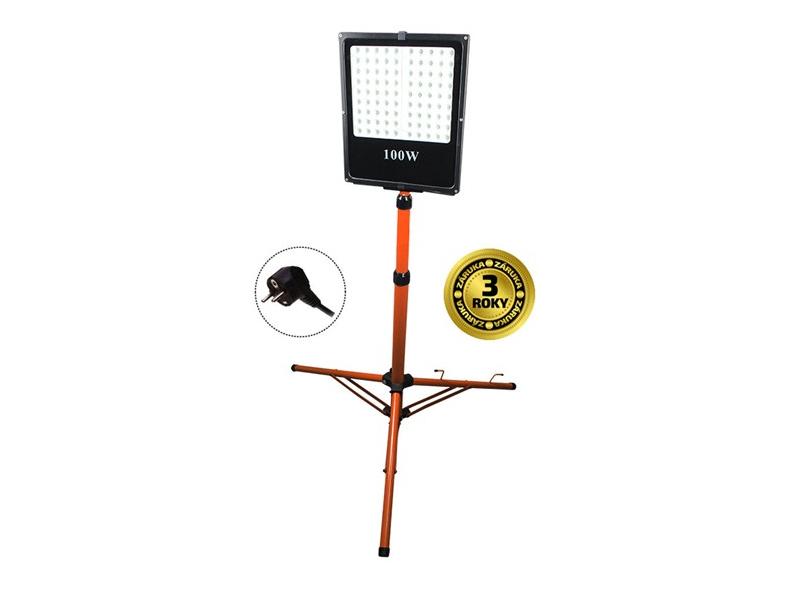 LED reflektor s vysokým stojanem SOLIGHT WM-100W-FVS, oranžový/černý (orange/black)