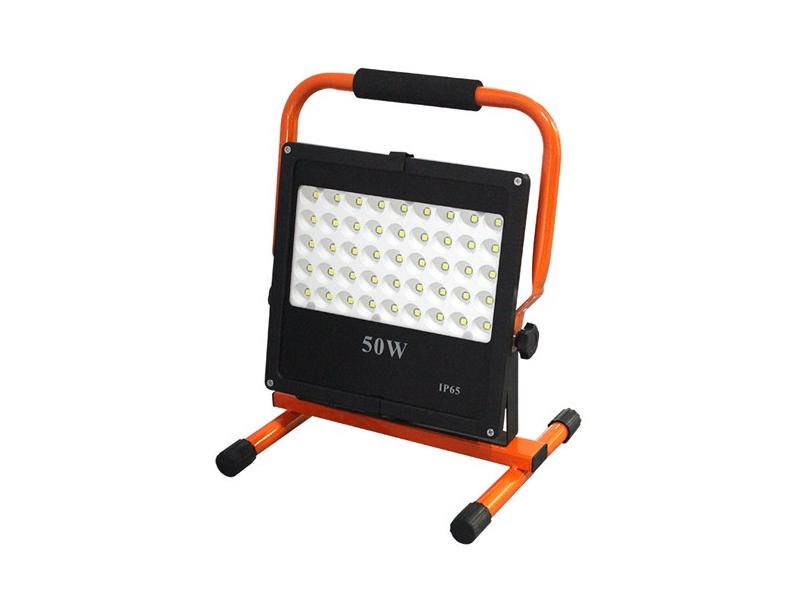 LED reflektor se stojanem SOLIGHT WM-50W-FES, oranžový/černý (orange/black)