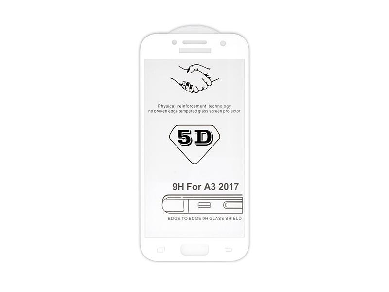 Tvrzené ochranné sklo MOCOLO 5D SAMSUNG Galaxy A3 2017 (A320), bílá (white)