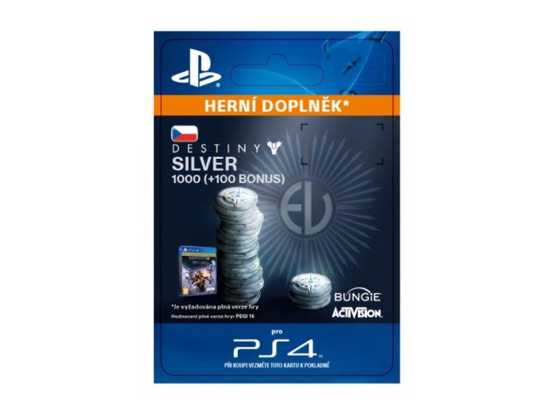 Herní doplněk SONY 1000 (+100 Bonus) Destiny 2 Silver - PS4 CZ ESD