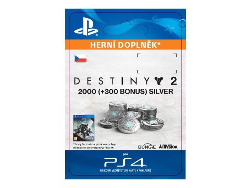 Herní doplněk SONY 2000 (+300 Bonus) Destiny 2 Silver - PS4 CZ ESD