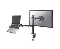 Obrázek k produktu: NewStar Flat stolní držák na PC monitor 10-32'', 8kg a 4,5 kg ntb, VESA 75x75 nebo 100x100 mm, černý