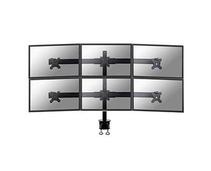 Obrázek k produktu: NewStar Flat Screen držák na 6 PC monitory 10-27'', 8kg, VESA 75x75 nebo 100x100 mm, černý