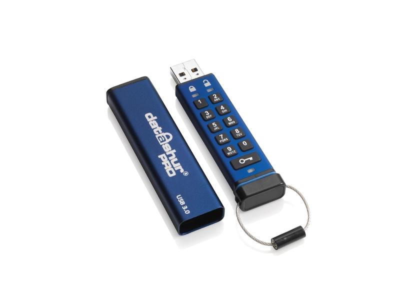 Flashdisk šifrovaný ISTORAGE datAshur Pro USB3 256-bit 64GB, černý/modrý (black/blue)