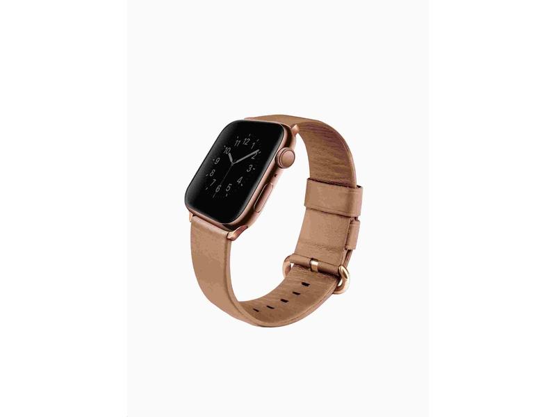 Kožený řemínek Uniq Mondain pro Apple Watch série 4 (40 mm), růžový (pink)