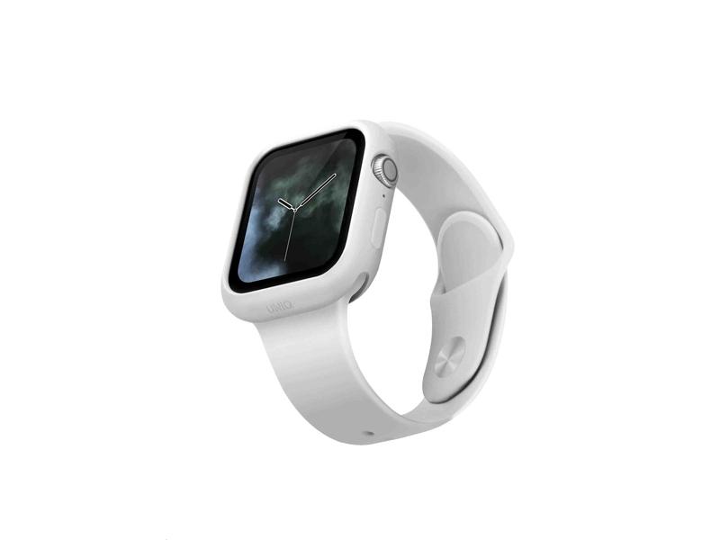 Silikonové pouzdro UNIQ Lino pro Apple Watch série 4/5 (44 mm), bílý (white)
