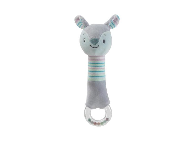 Hračka PETITE&MARS Hračka pískací s chrastítkem veverka Boby