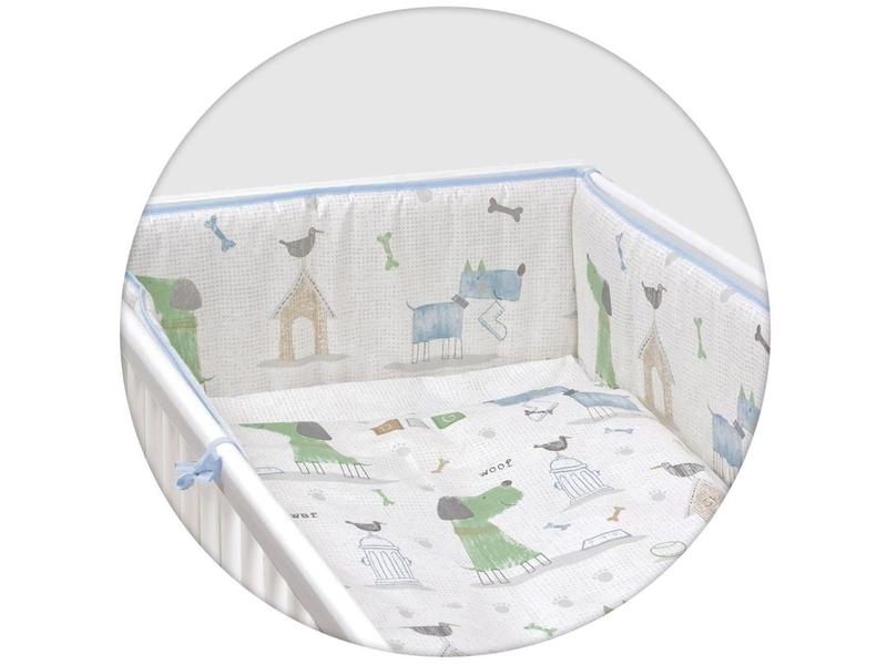 Souprava do postýlky CEBA Pejsci modro-zelená