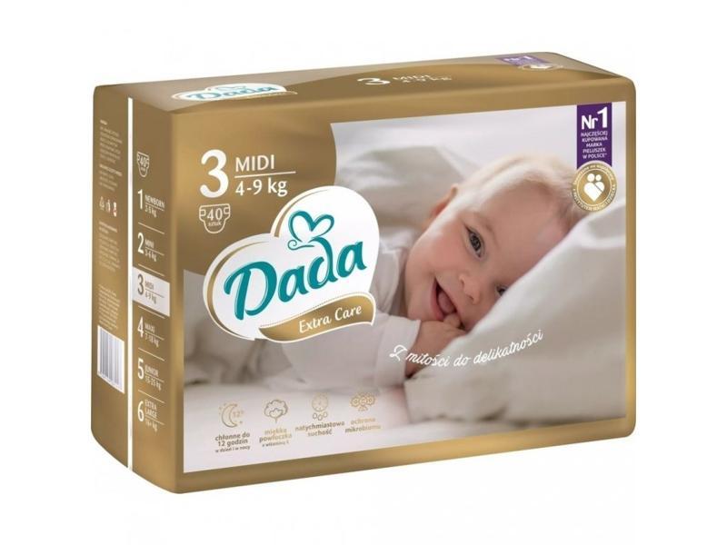Jednorázové pleny DADA Extra Care Midi vel. 3 (4-9 kg), 40 ks