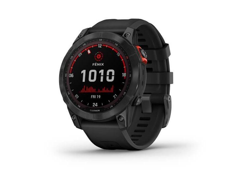 Chytré hodinky GARMIN fenix 7 PRO Solar,Gray/ Black Silicone Band