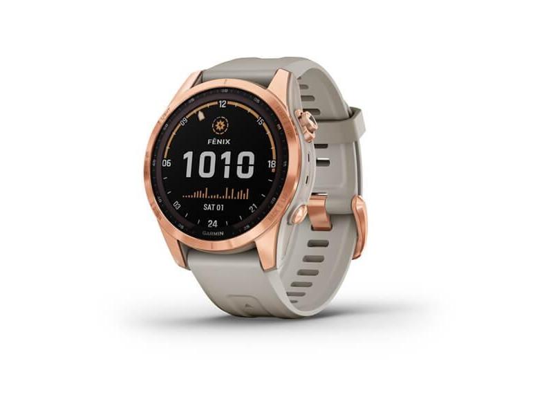 Chytré hodinky GARMIN fenix 7S PRO Solar, Rose Gold/ Sand Silicone Band
