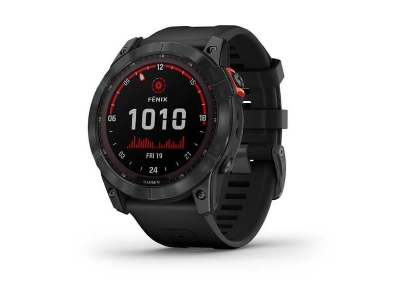 Chytré hodinky GARMIN fenix 7X PRO Solar,Gray/ Black Silicone Band