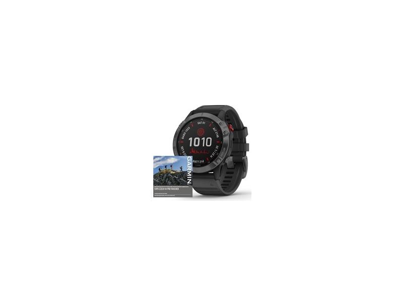 Chytré hodinky GARMIN fenix 6 PRO Solar, Gray/Black Band (MAP/Music)