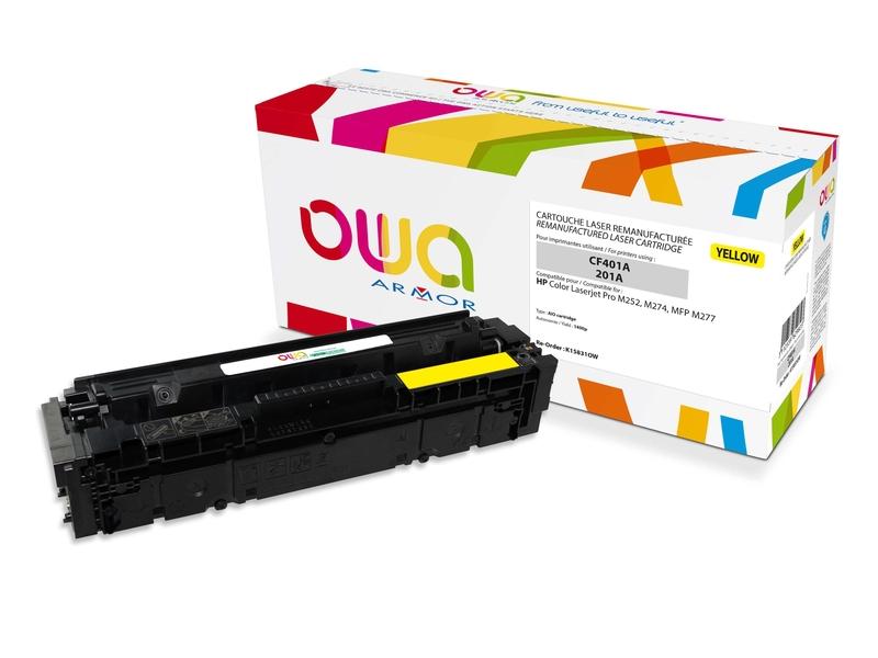 Toner OWA ARMOR kompatibilní toner s HP CF402A, žlutá (yellow), 1400 stran