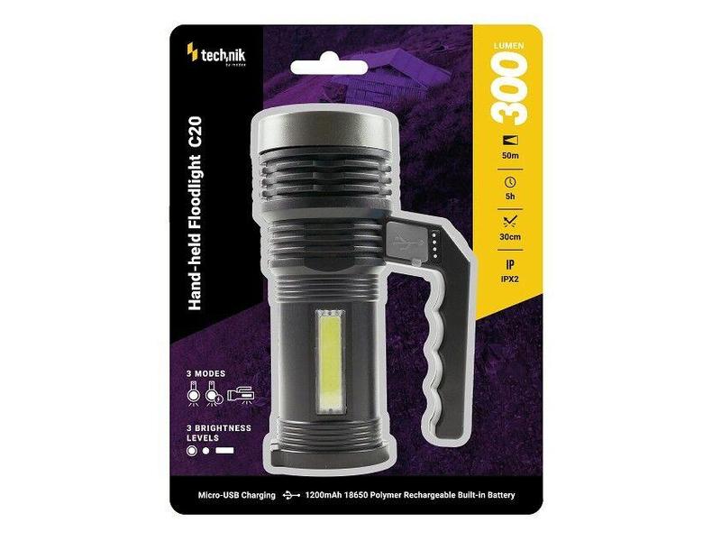 Svítilna TECHNIK MT-C20 nabíjecí, 150lm, černý (black)