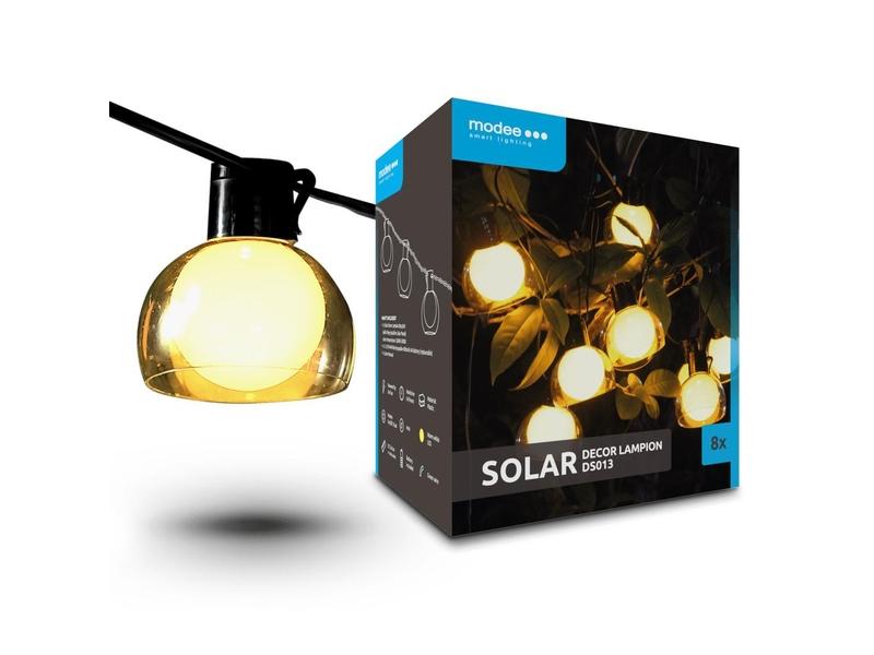 Solární svítidlo OEM ML-DS013 LED řetěz Koule 8ks 4,4m