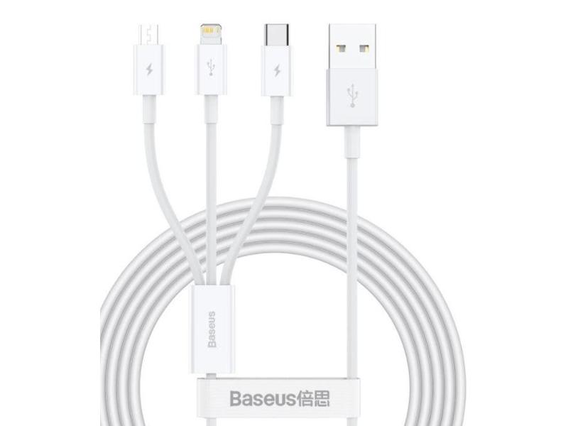 Propojovací kabel BASEUS 3v1 USB-C, Lightning, MicroUSB