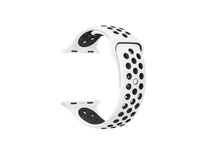  KSIX silikonový řemínek, děrovaný pro 42/44/45mm, bílo-šedá