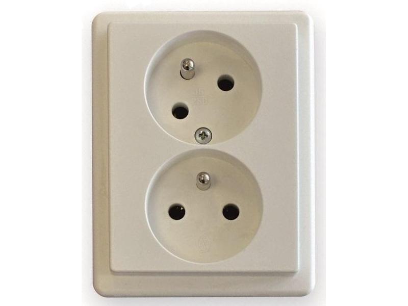 Instalační dvojzásuvka natočená Z 3121-P SEZ, Classik, bílá