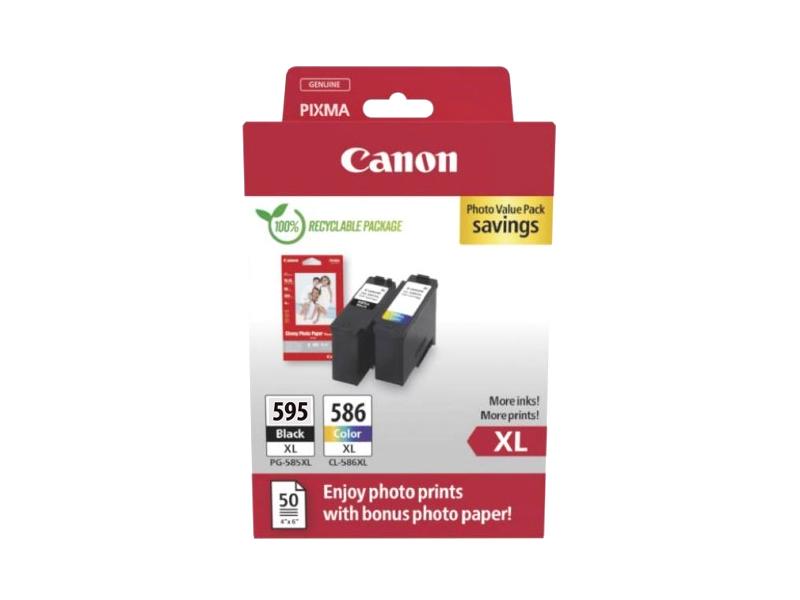 Inkoustová náplň CANON PG-595XL + CL-586XL+ Fotopapír 4×6