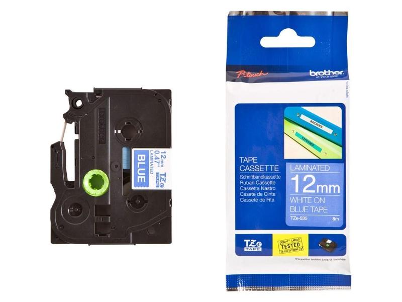 TZ páska laminovaná BROTHER TZE-535, modrá-bílá