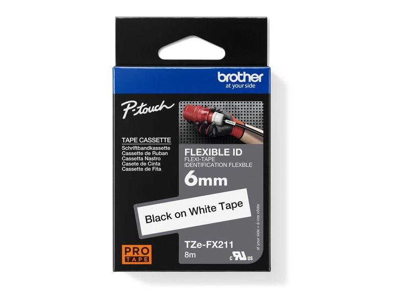 TZ  páska laminovaná BROTHER TZE-FX211, bílá-černá