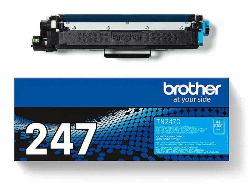 Toner BROTHER TN-247C, azurová (cyan), 2.300 stran