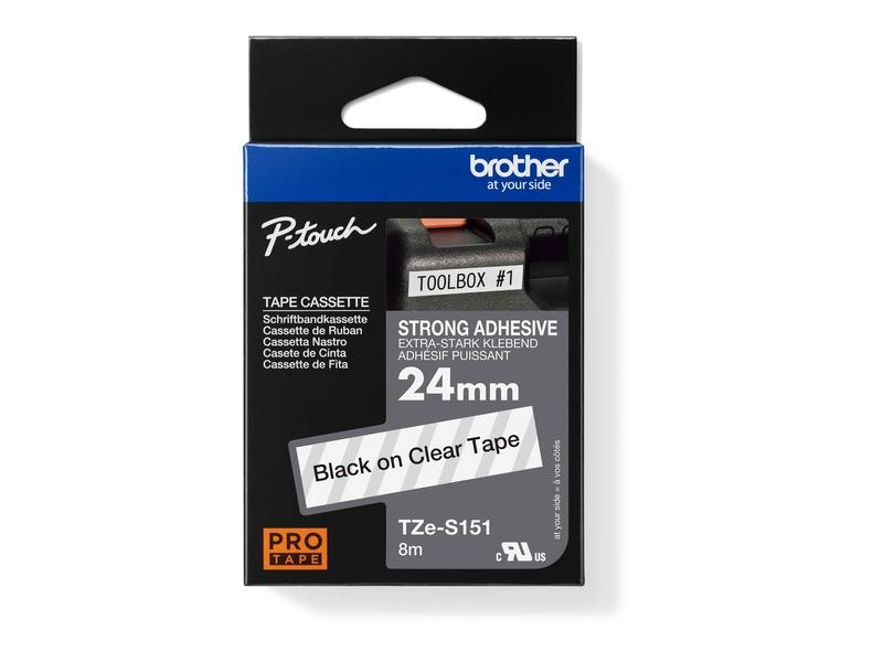 TZ páska laminovaná BROTHER TZE-S151, průsvitná - černá