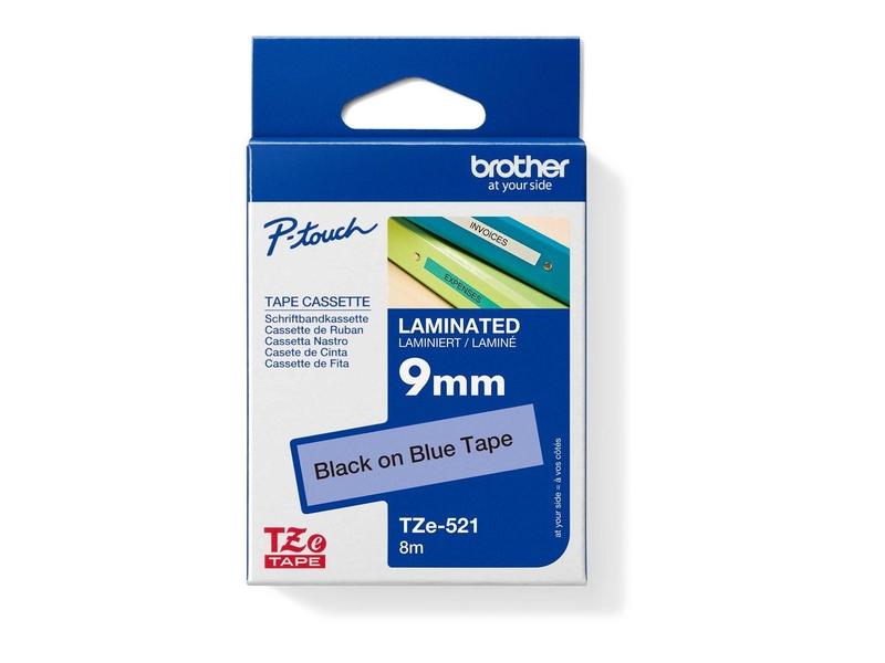 TZ páska laminovaná BROTHER TZE-521, modrá-černá