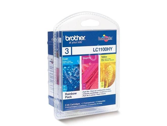 Inkoustová náplň BROTHER  LC-1100HY Rainbow Pack, CMY