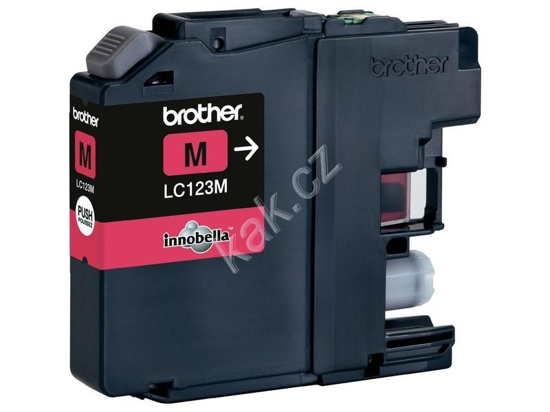 Originální inkoustová náplň BROTHER LC-123M, purpurový (magenta), 600 stran