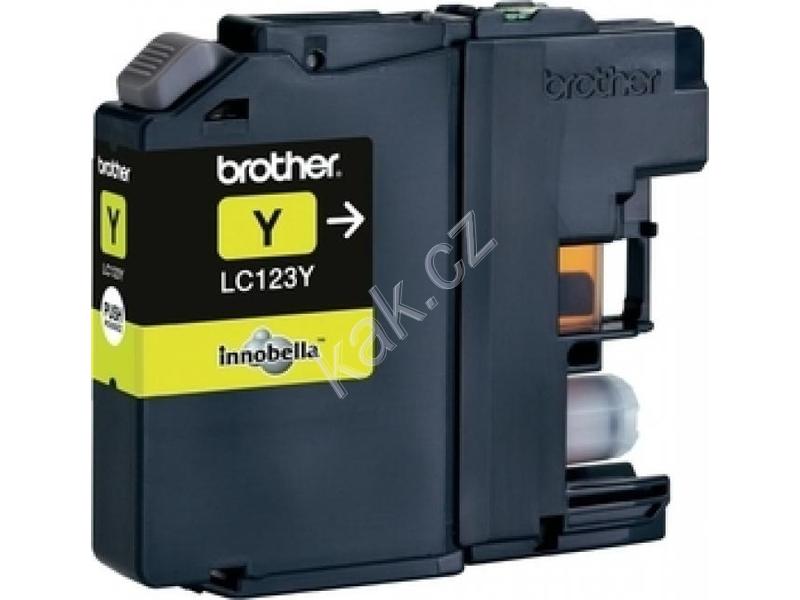 Originální inkoustová náplň BROTHER LC-123Y, žlutá (yellow), 600 stran