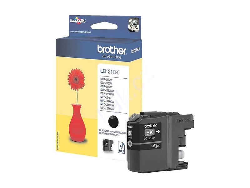 Inkoustová náplň BROTHER  LC-121BK, černý (black)