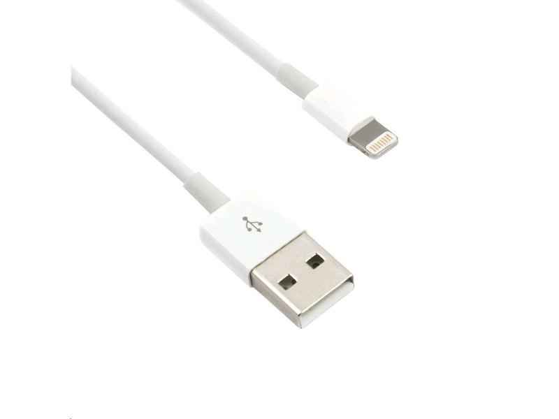 Nabíjecí a synchronizační kabel C-TECH Lightning kabel 2m USB 2.0, bílý (white)