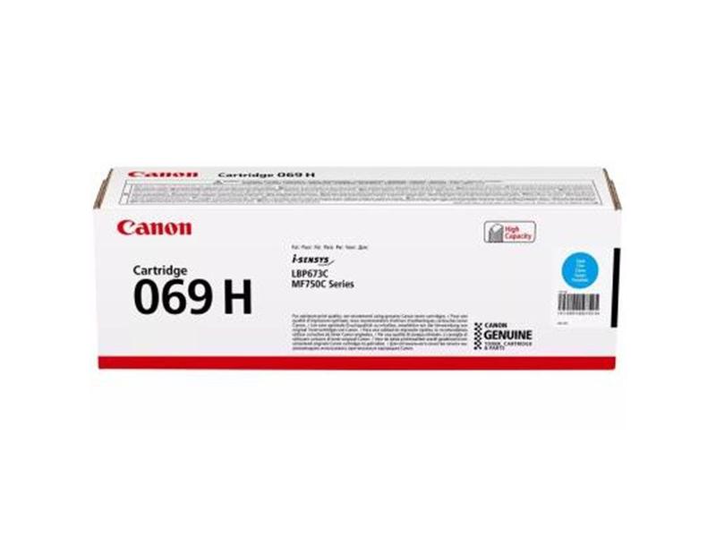 Originální toner CANON Cartridge 069 H C, azurová (cyan), 5.500 stran