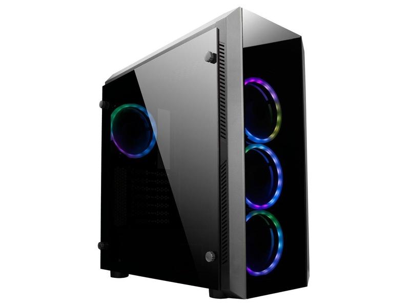 Skříň CHIEFTEC MidT Scorpion II GL-02B-OP, černý (black)