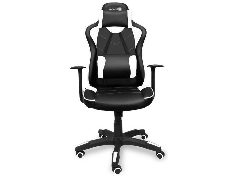 Herní židle CONNECT IT LeMans Pro, černá/bílá